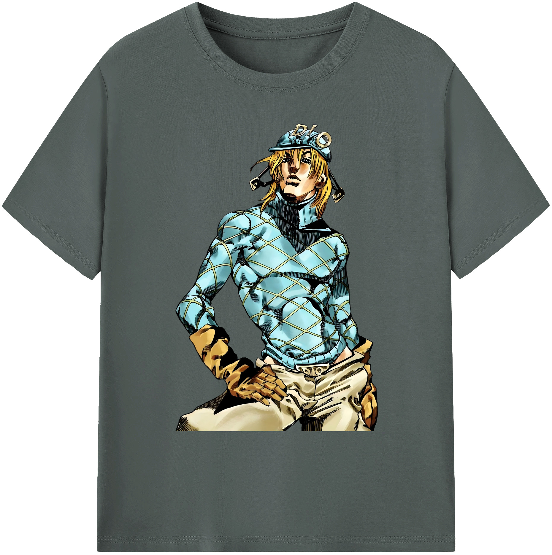 （画像用） ジョジョの奇妙な冒険 ディオ?ブランドー JoJo's Bizarre Adventure Dio Brando 綿100％ メンズ半袖Tシャツ｜肌触りやわらか＆通気性